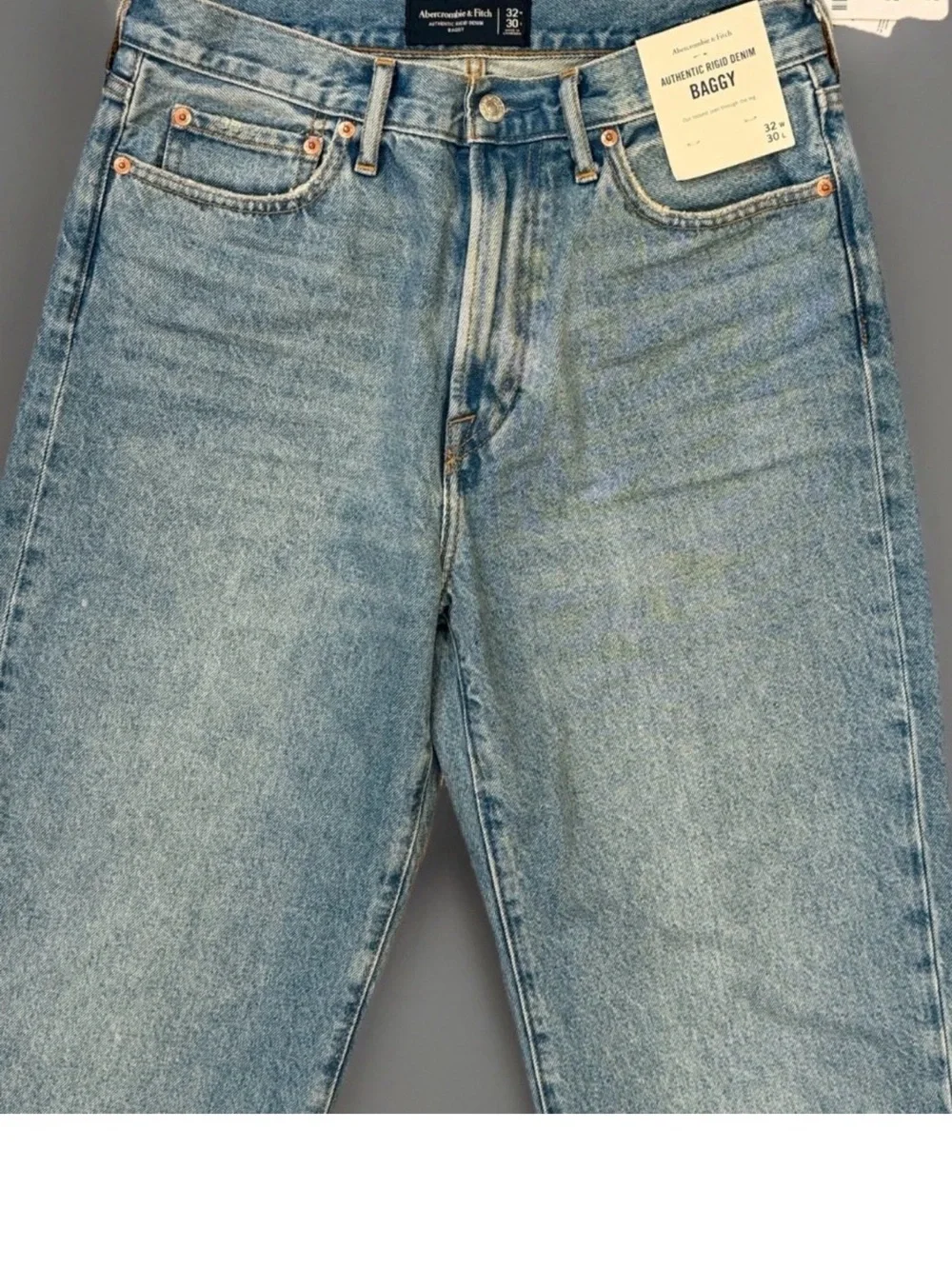 Abercrombie & Fitch Men's Authentic Rigid Denim Baggy Jeans NWT 32x30